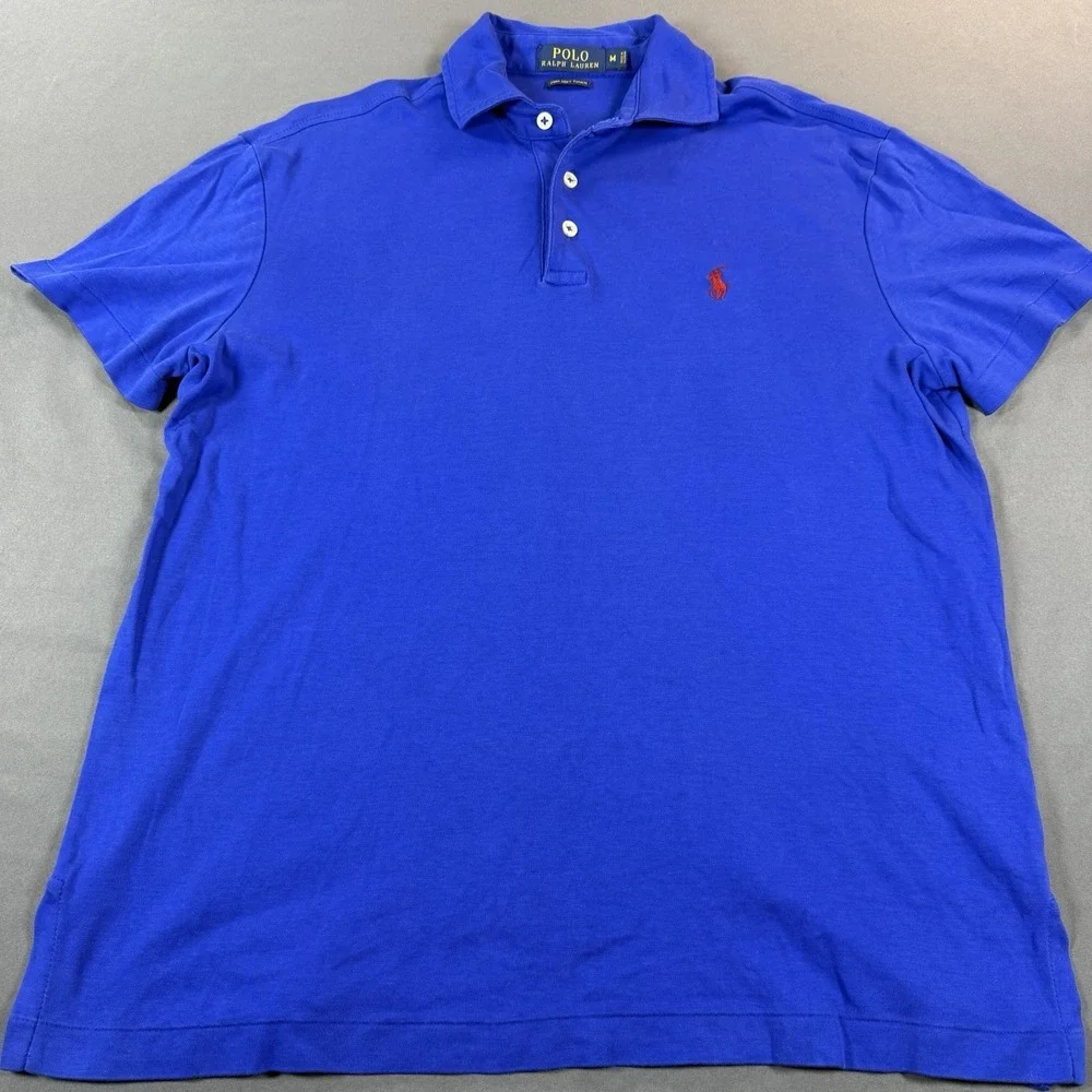 Polo Ralph Lauren Polo Shirt Mens M Blue Pima Soft Touch Golf Pony Casual
